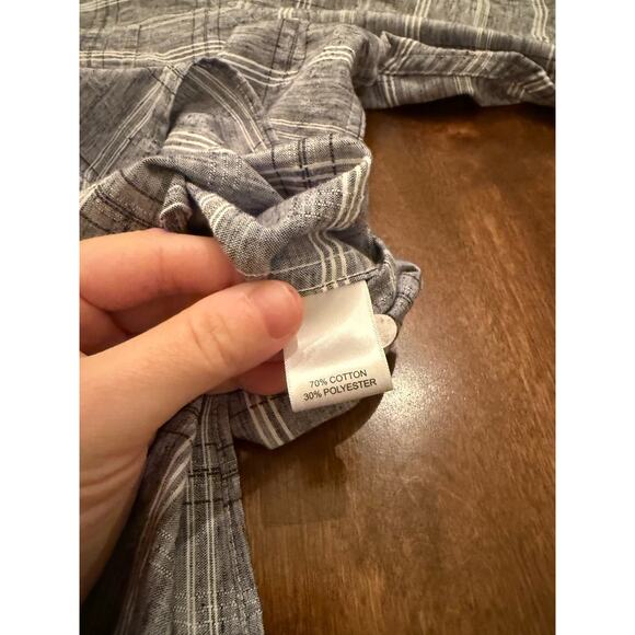 NWT ROWM Men's Blue-Gray Plaid Casual Long Sleeve Button Down Shirt 3XB - Picture 6 of 10